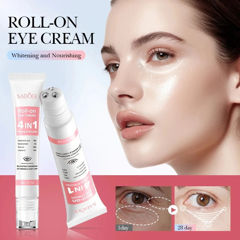 SADOER 4-in-1 Roll-On Eye Cream | Retinol, Vitamin C & Niacinamide Eye Cream Serum Oasis Select