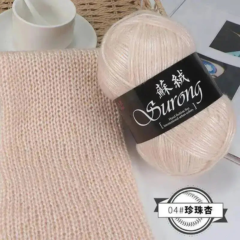 100g Metallic Hand knitting Yarn Crocheting silk acrylic Yarn to knit sweater blanket hat line Crocheting bag slipper Thread Oasis Select 04 Pearl Apricot