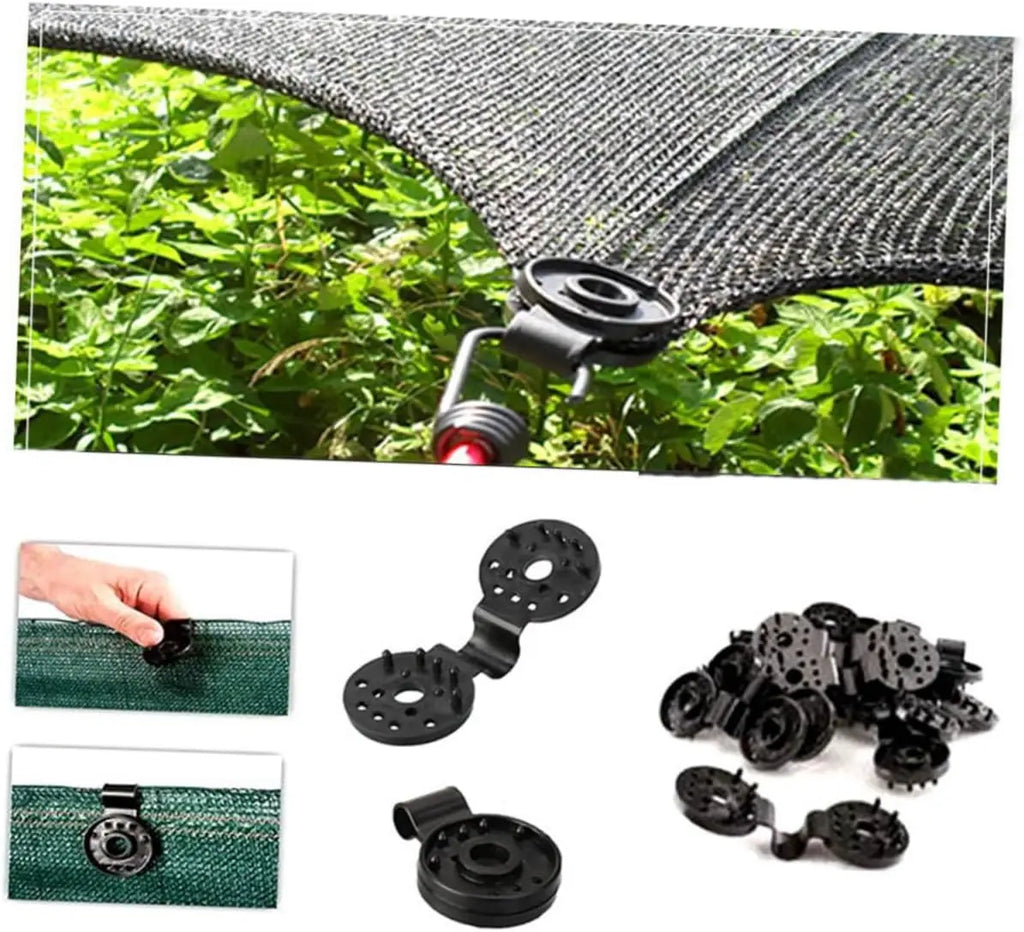 Reusable Sun Shade Clips Black Mesh Grip for Outdoor Canopy Garden Net Quick Easy Installation Wind Resistant Fasteners Oasis Select