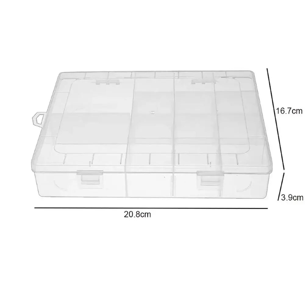 14-Grid Clear Plastic Storage Box – Jewelry & Craft Organizer
