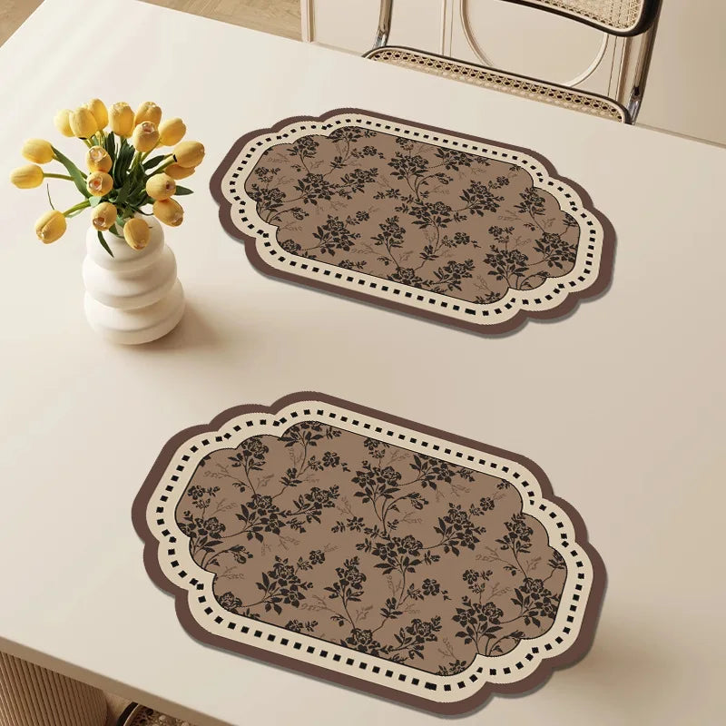 French Waterproof Leather Placemat Grease-proof Washless Placemat Dishes Scalder-proof Thermal Insulation Mat Western Placemat Oasis Select A3 30 x 50cm