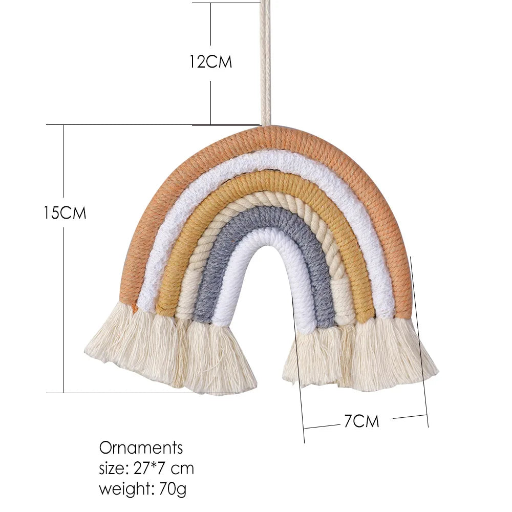 Rainbow Pendant Children's Room Decoration Woven Fringe Decoration Woven Tapestry Rainbow Room Pendant Room Decor Oasis Select