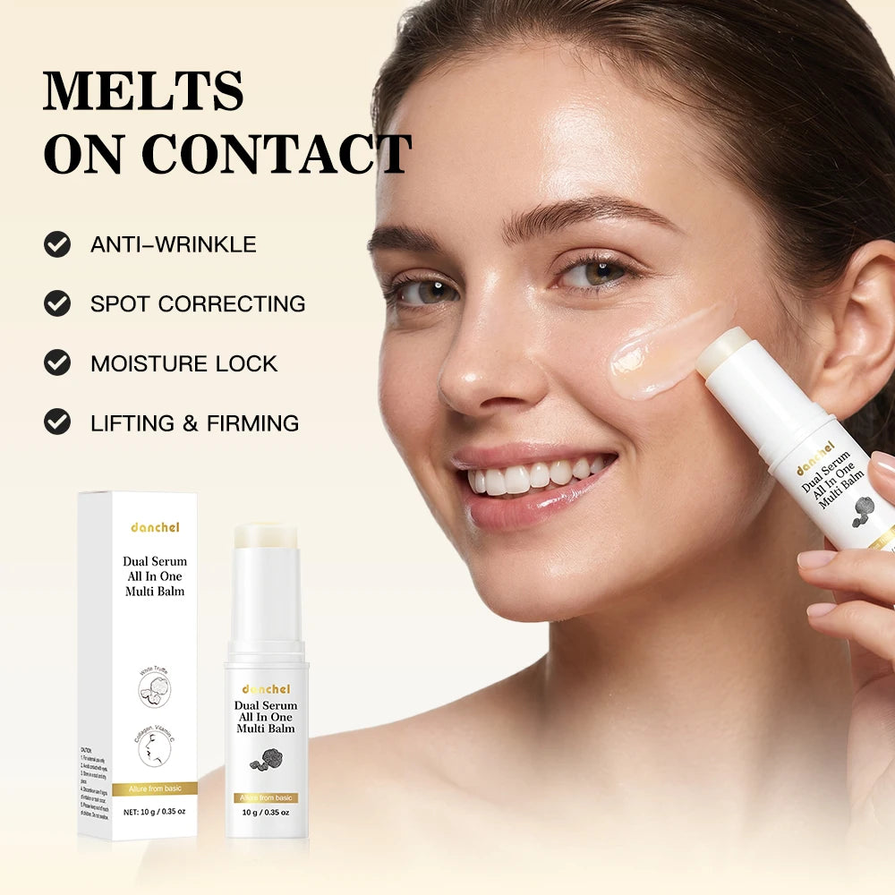 Vitamin C Balm Stick Deep Hydration Multi-purpose Moisturizer Dual Texture Cream Balm Skin Brightening Daily Skincare for All Sk Oasis Select