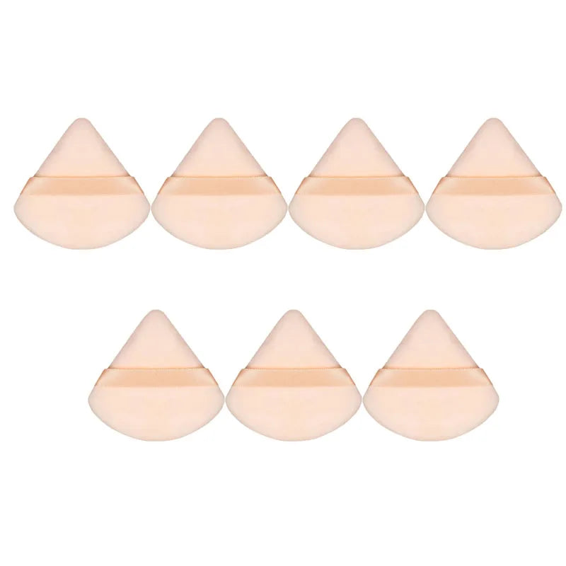 1/3/5/7/9pcs Velvet Cosmetic Powder Pufff Makeup Sponge Puff Dry Use Triangle Makeup Puff Women Soft Smooth Face Makeup Tools Oasis Select 7pcs Beige