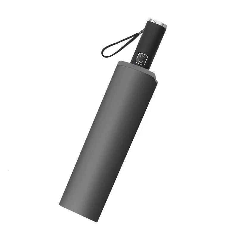 Creative Three Fold Automatic Round Corner Reflective Umbrella Wrapped Edge Sunny Rain Dual Use Vinyl Umbrella Oasis Select