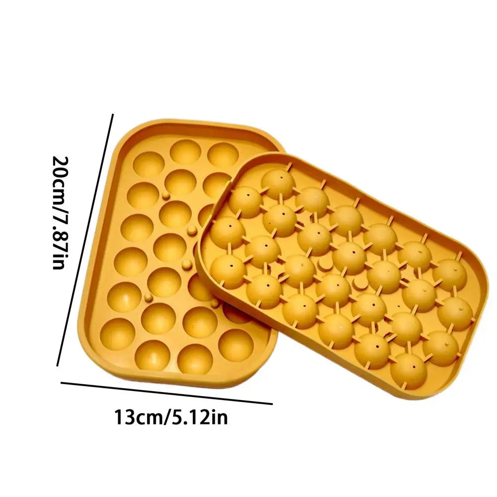 Silicone Ice Grid Ball Ice Cubes Mold With Cover Ice Storage Box Easy To Demould Ice Making Bar Home Party Kitchen Tool Oasis Select Yellow