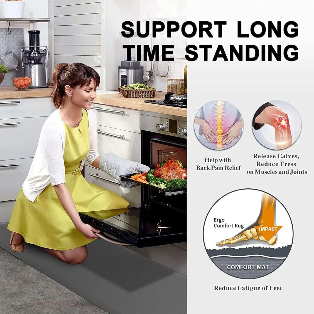 New Anti-Fatigue Standing Mat, Kitchen Mat with PVC Waterproofing, Non-Slip Kitchen Rug Oasis Select