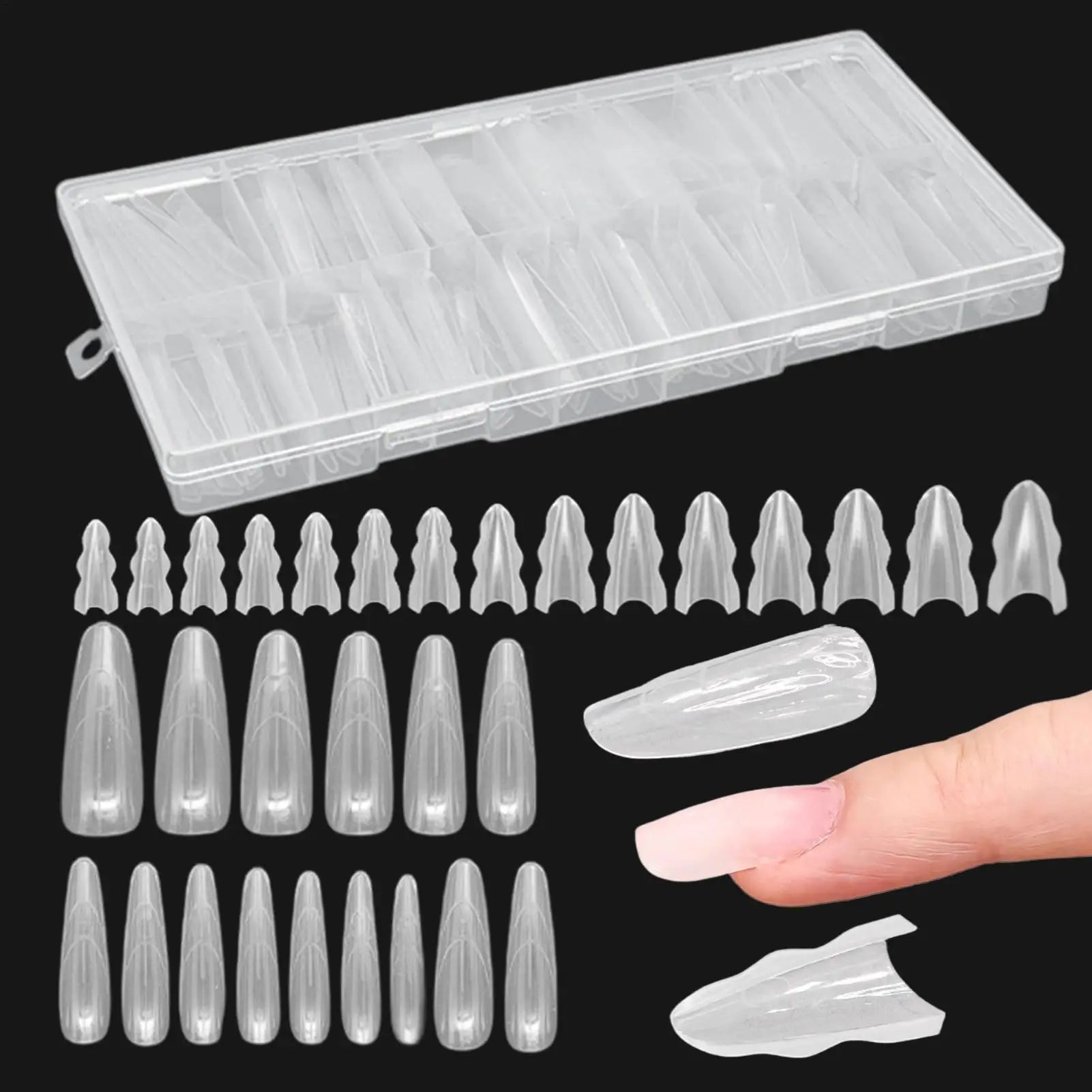 Nail Forms 180Pcs Building Nail Mold Tips Nail Extension Form Full Cover Nails Art Extend Builder Mold False Manicure Tool Oasis Select