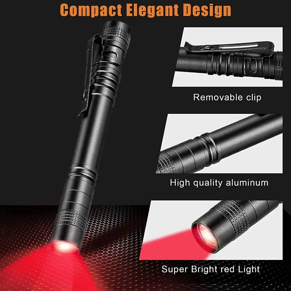 POCKETMAN Red LED Pen Flashlight | Astronomy & Night Vision Torch