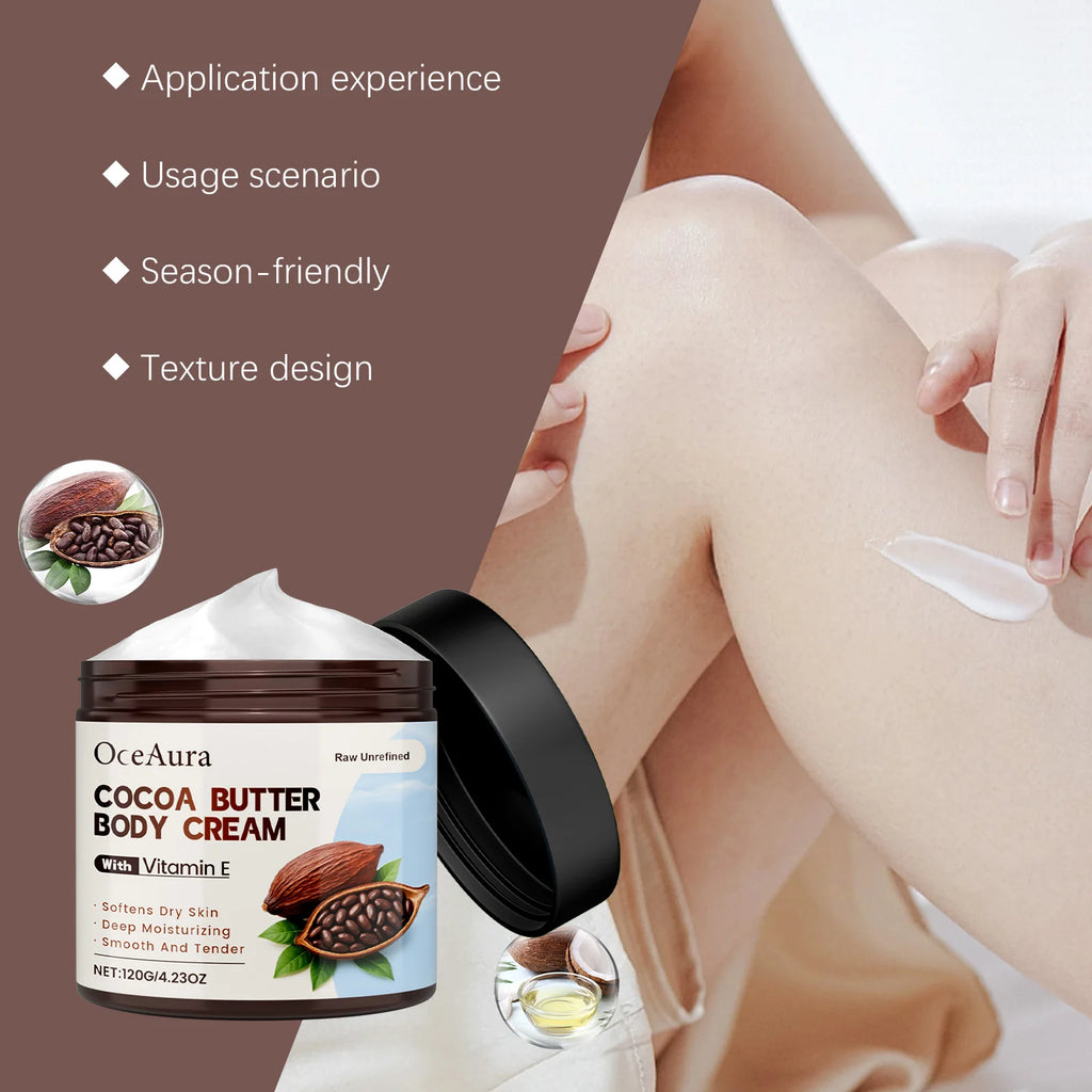 Cocoa Butter Body Lotion Intense Moisturizing Nourishing Cream Smooth Soft Skin Brightening Non-Greasy Winter Skin Care Oasis Select