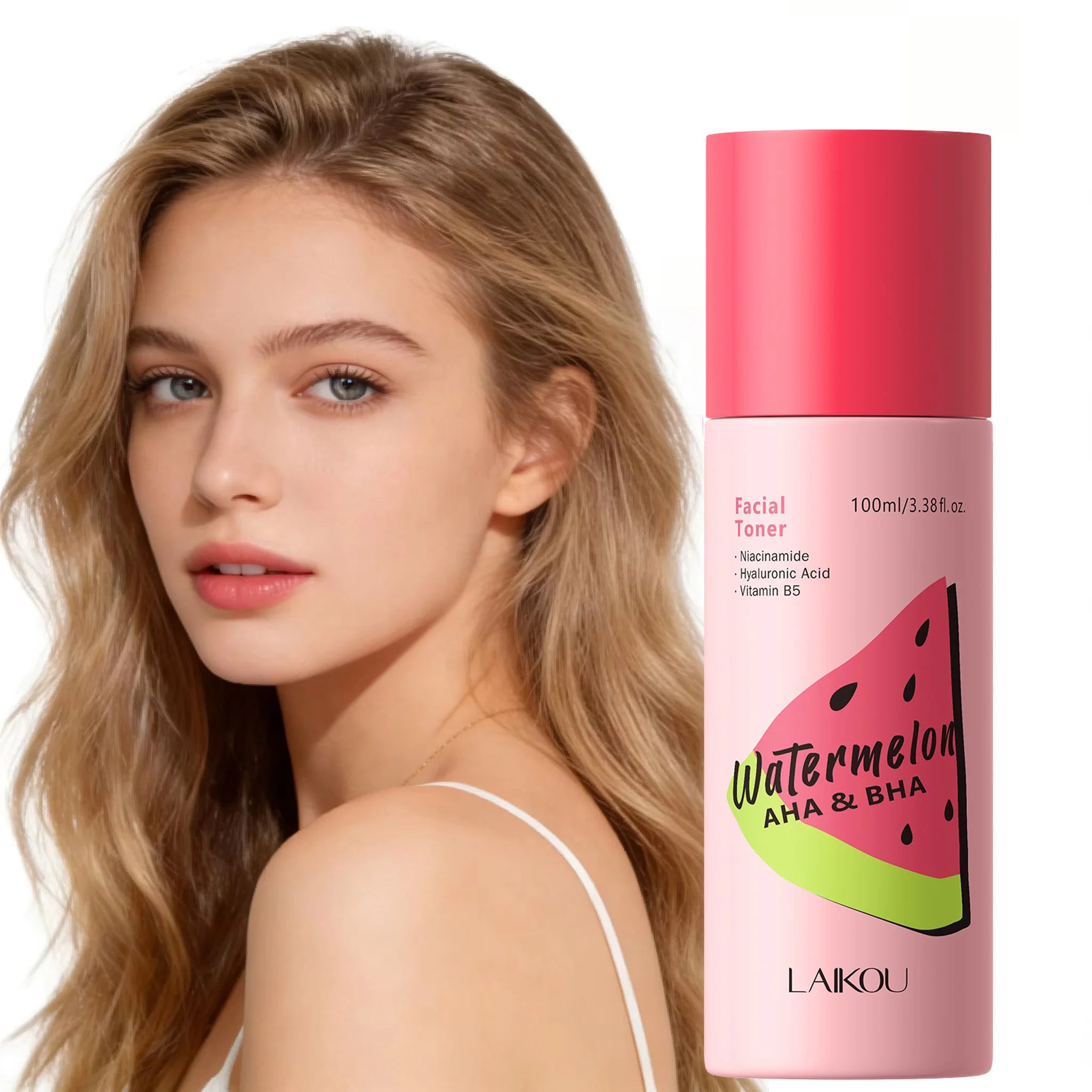 LAIKOU Watermelon Toner, AHA BHA Pore Care, Hydrating Refreshing Facial Toner, Moisturizing Soothing Skin Toner Oasis Select