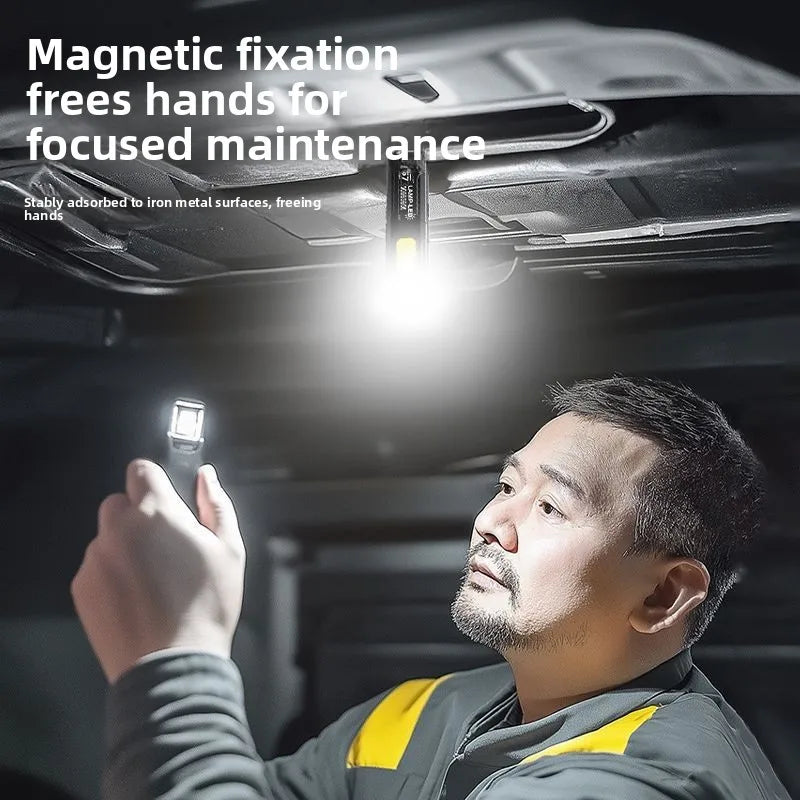 Magnetic LED Work Light Super Bright Rechargeable Portable Mini Flashlight for Outdoor Camping Car Repair Emergency Oasis Select