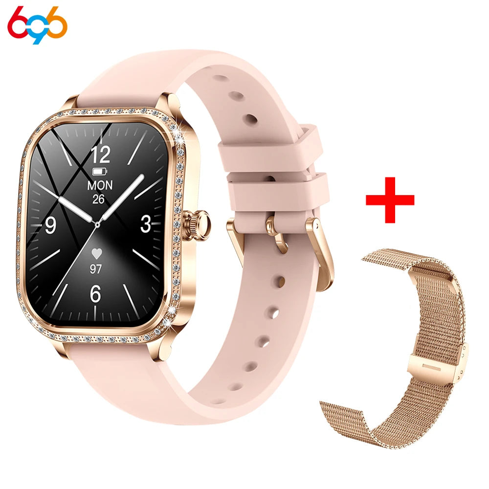 New Women Fashion Smart Watch Lady Blue Tooth Call Smartwatch Waterproof Health Monitor Wristwatch Sports Fitness Tracker Music Oasis Select RGPIS A RGM