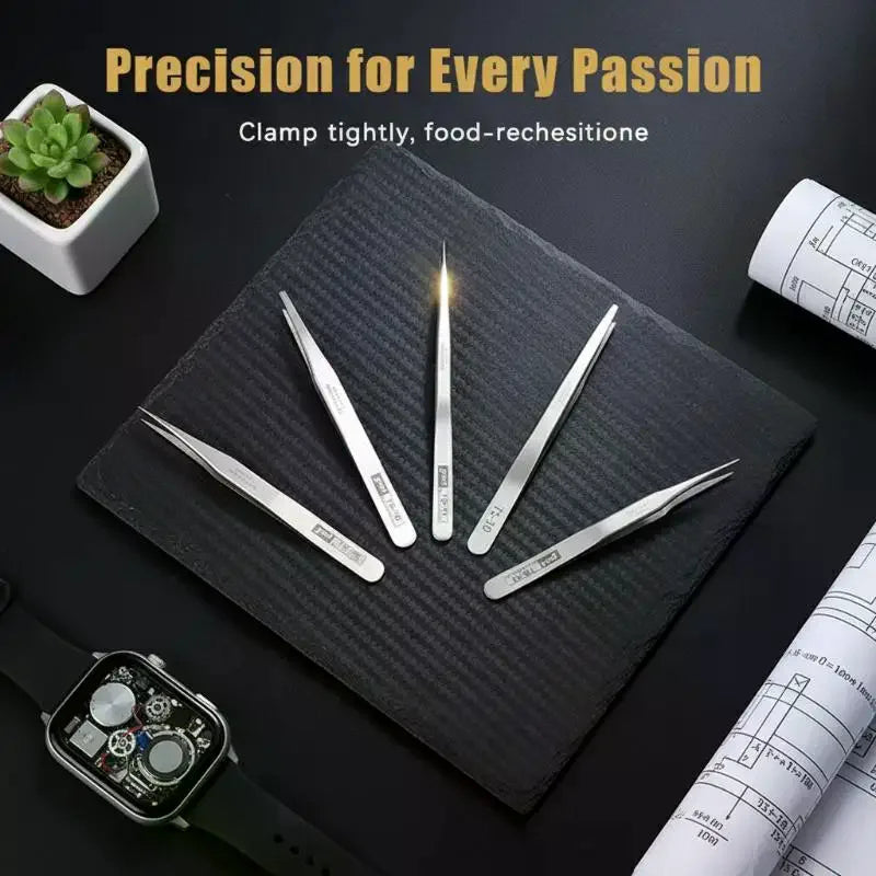 6Piece Stainless Steel Tweezers Bent Straight Tweezers For Fine Work In Crafts Oasis Select