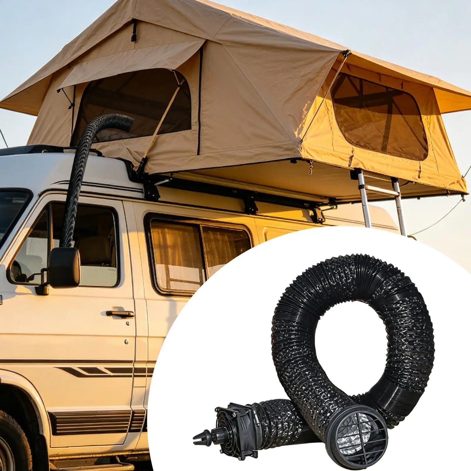 39-inch car air vent duct car cooling fan quick installation foldable and easy to store air supply duct straight through to tent Oasis Select