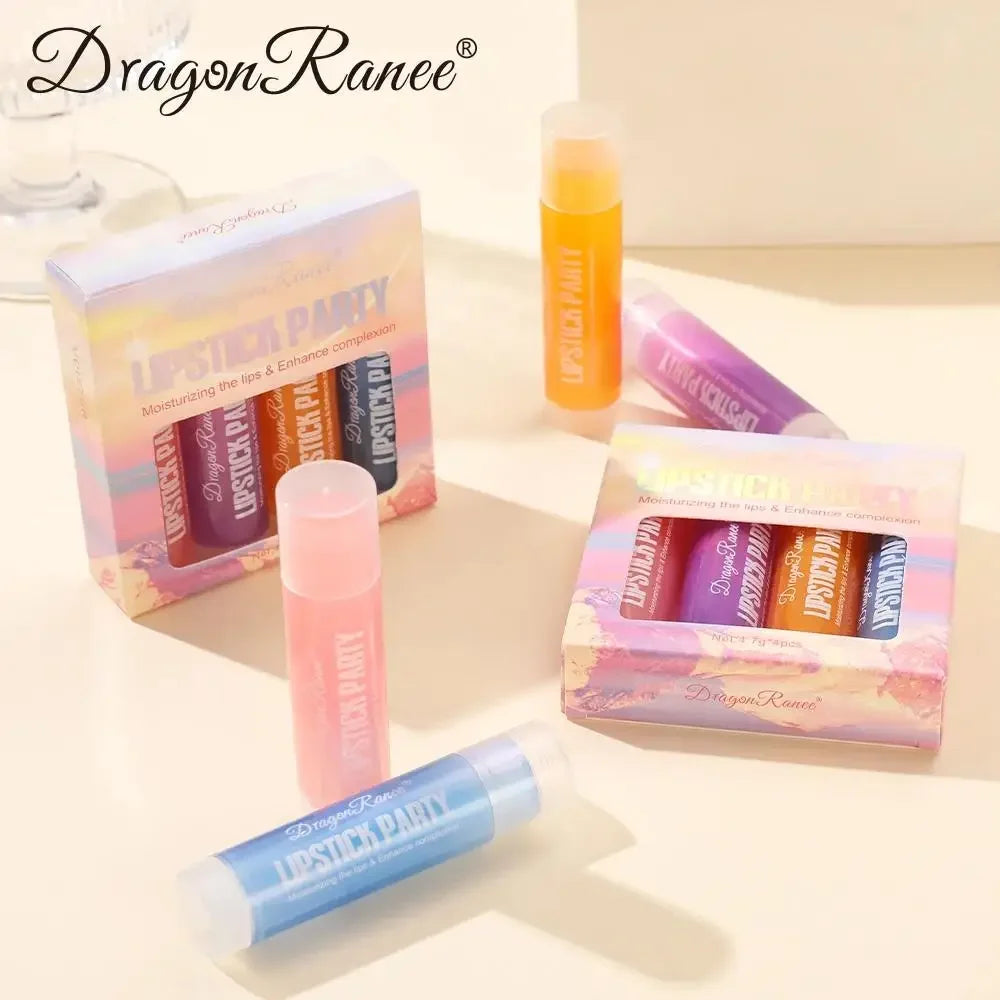 Mirror Gloss Lipstick Set 4Pcs Shimmering Plumping Hydrating Long Lasting Nourishing Lip Makeup Oasis Select