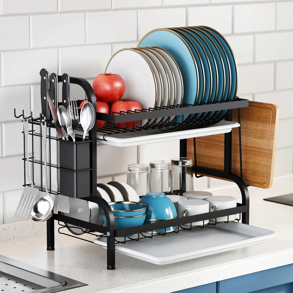Kitchen Shelf Dishes Storage Rack Drain Rack Household Multifunctional Bowl Rack Tableware Storage Box Cupboard Oasis Select