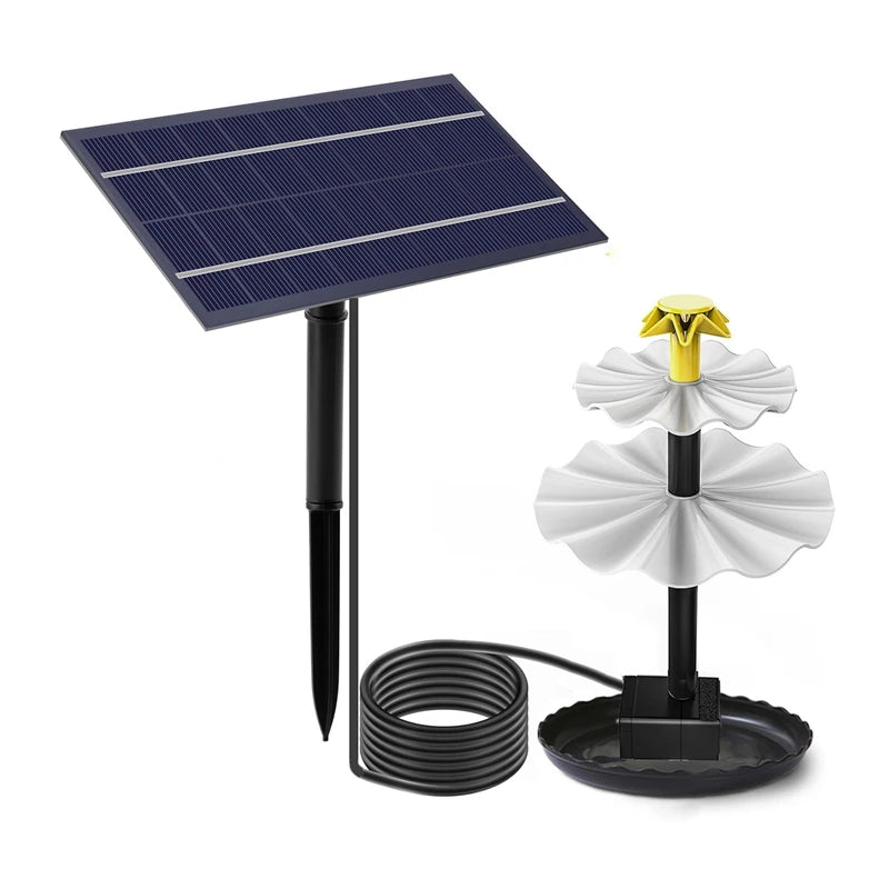 3 Tiered Bird Bath With Solar Pump,DIY Solar Fountain Detachable And Suitable For Bird Bath, Garden Decoration,Outdoor Oasis Select as shown
