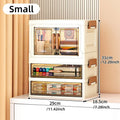 30/40cm Width, Foldable Desktop Organizer Multi-Layer Options,Cream Style Design,Perfect for Cosmetics，Stationery，Storage Box Oasis Select 30cm-1Large-2Small