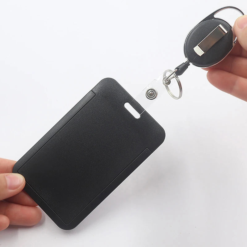 Retractable Slide Cover ID Card Holder & Badge Sleeve