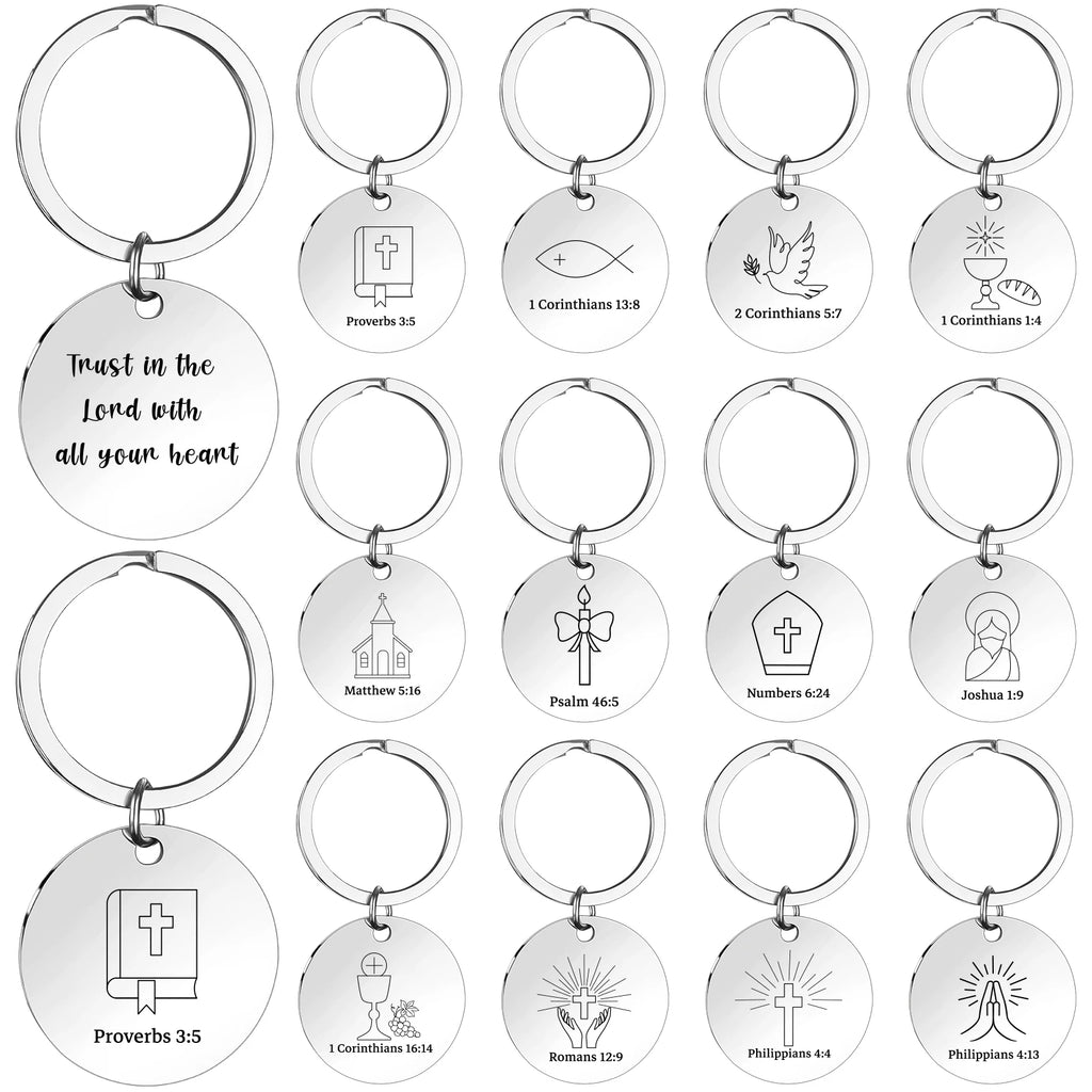 LTEIWFPE 24 Pcs Christian Keychain Bible Verse Keychains Bulk Religious Gifts Party Favors Scripture Quote Inspirational Tokens Oasis Select