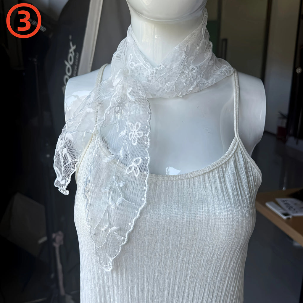 1pc Vintage Style Lace Scarf Belt Headband – Elegant Long Ribbon with Floral Design, Machine Washable, Suitable for Weddings Oasis Select