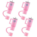 Straw Lid Suitable For Stanley Cup, Silicone Straw Plug, Compatible With Stanley 30 And 40 Ounce Flat Bottom Cups Oasis Select Pink 4PCS NONE