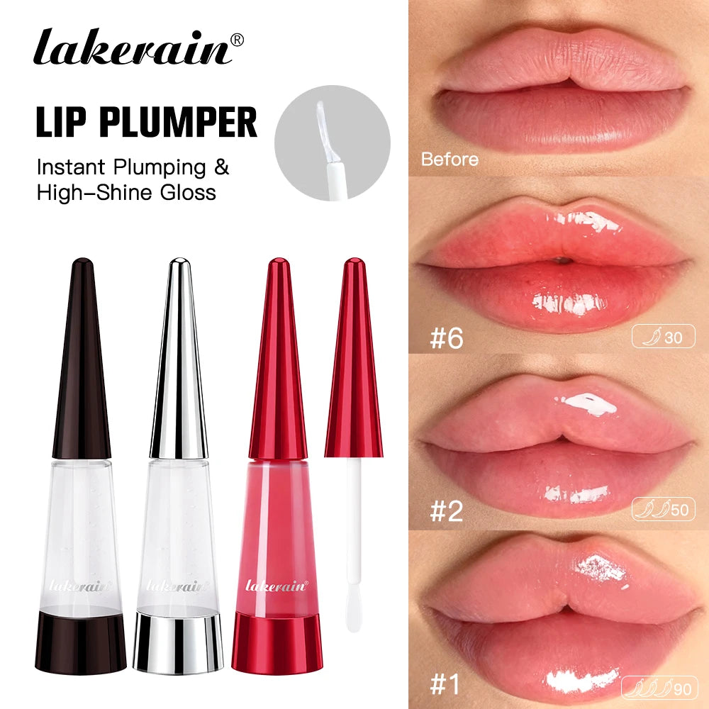 Lakerain Lip Plumper Deep Hydration Long-Lasting Nourishment High-Shine Gloss Shining Voluminous Finish Lip Moisturizing Liquid Oasis Select