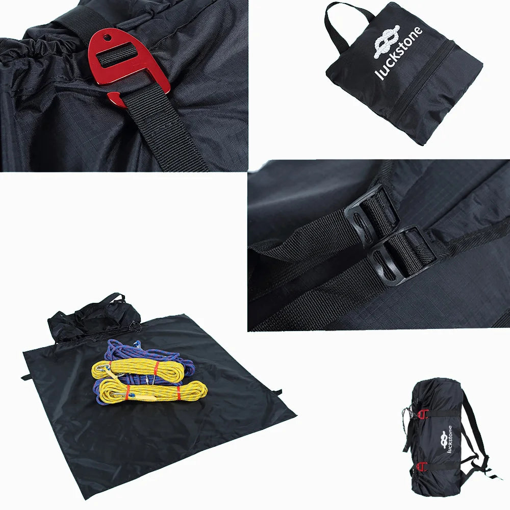 Rock Climbing Rope Bag Cord Carry Bag Hiking Shoulder Backpack Folding Portable Waterproof Backpack Ground Mat Oasis Select