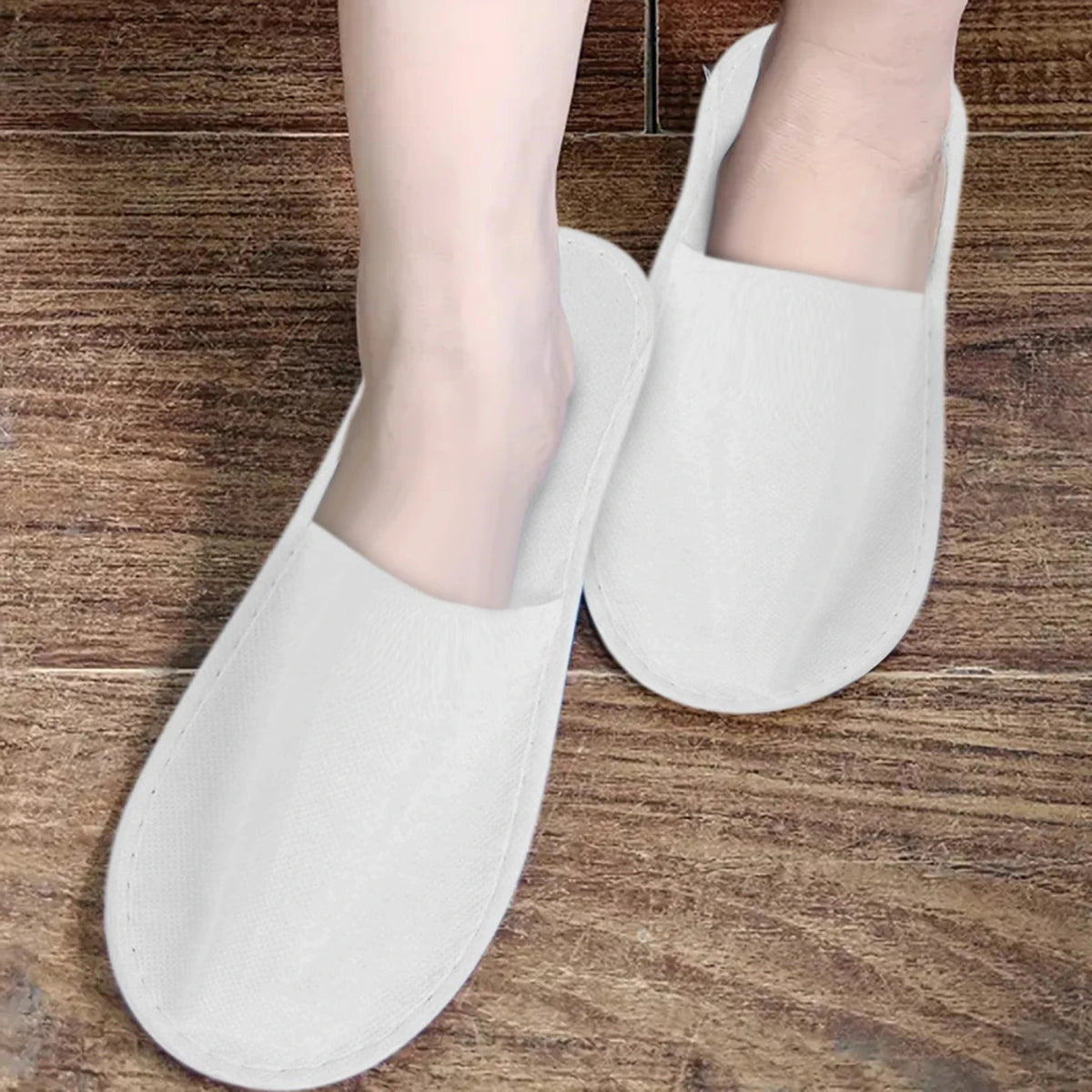 10/30/50 pairs of White Non Woven Disposable Slippers Travel Home Slippers Business Home Hotel Unisex Slippers Oasis Select
