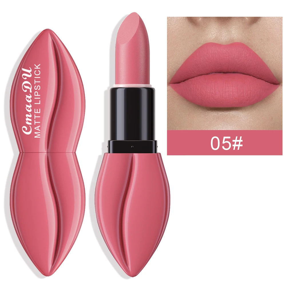 1pcs Matte Lip Gloss Lipstick, High Pigment Waterproof Velvet Long Lasting, Deep Red, Nude, Y2K Christmas Valentine's Day Gifts Oasis Select 05 Full Size