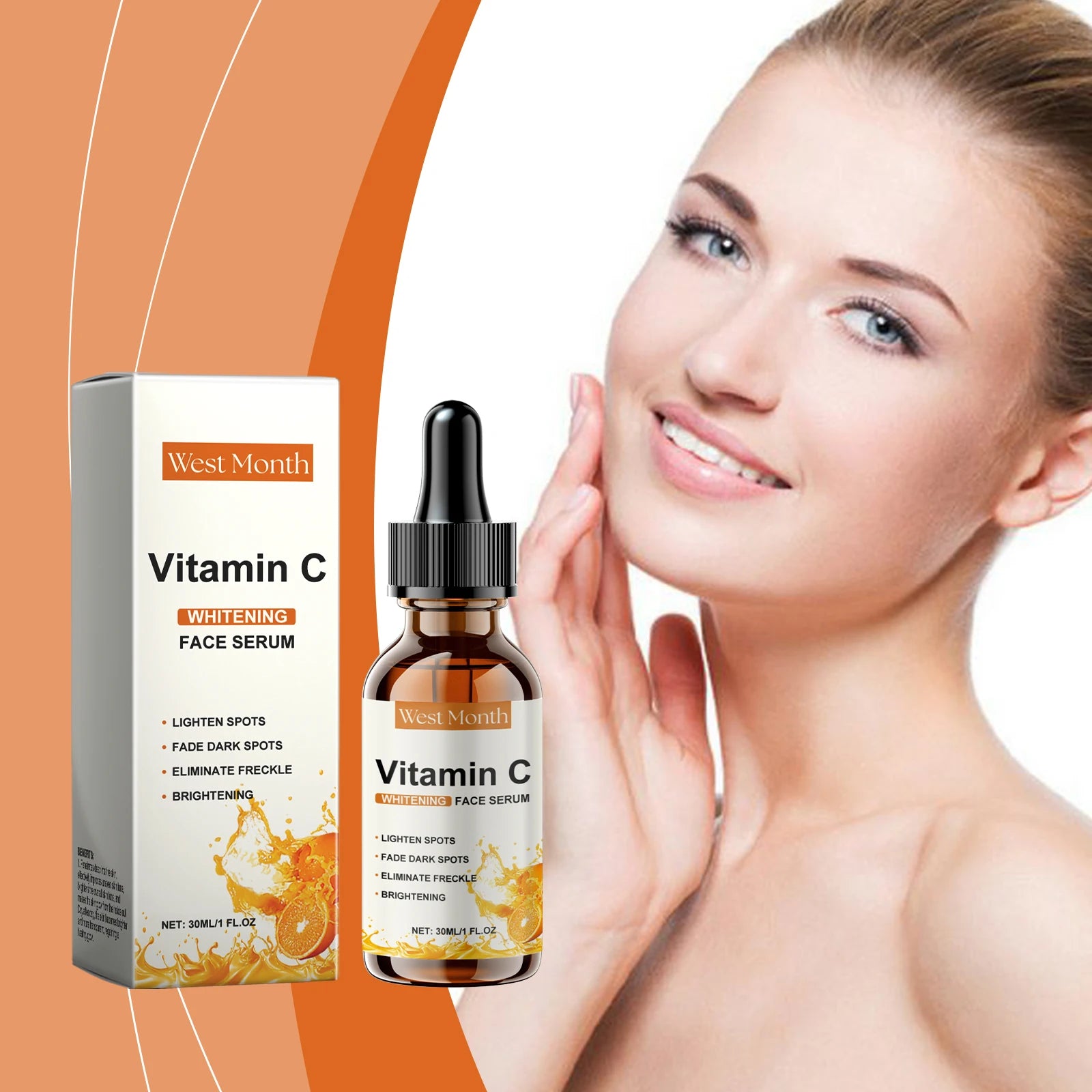 Vitamin C Whitening Serum Remove Freckles Dark Spots Face Essence Fade Melasma Melanin Brighten Repair Dull Skin Care Cosmetics Oasis Select