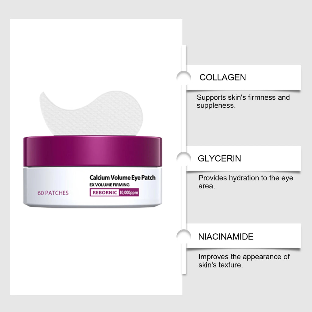 Calcium Skincare Set Anti-Aging Calcium Volume Facial Serum Eye Patches Multi Balm Fade Fine Lines Reduce Dark Circles Nourishes Oasis Select