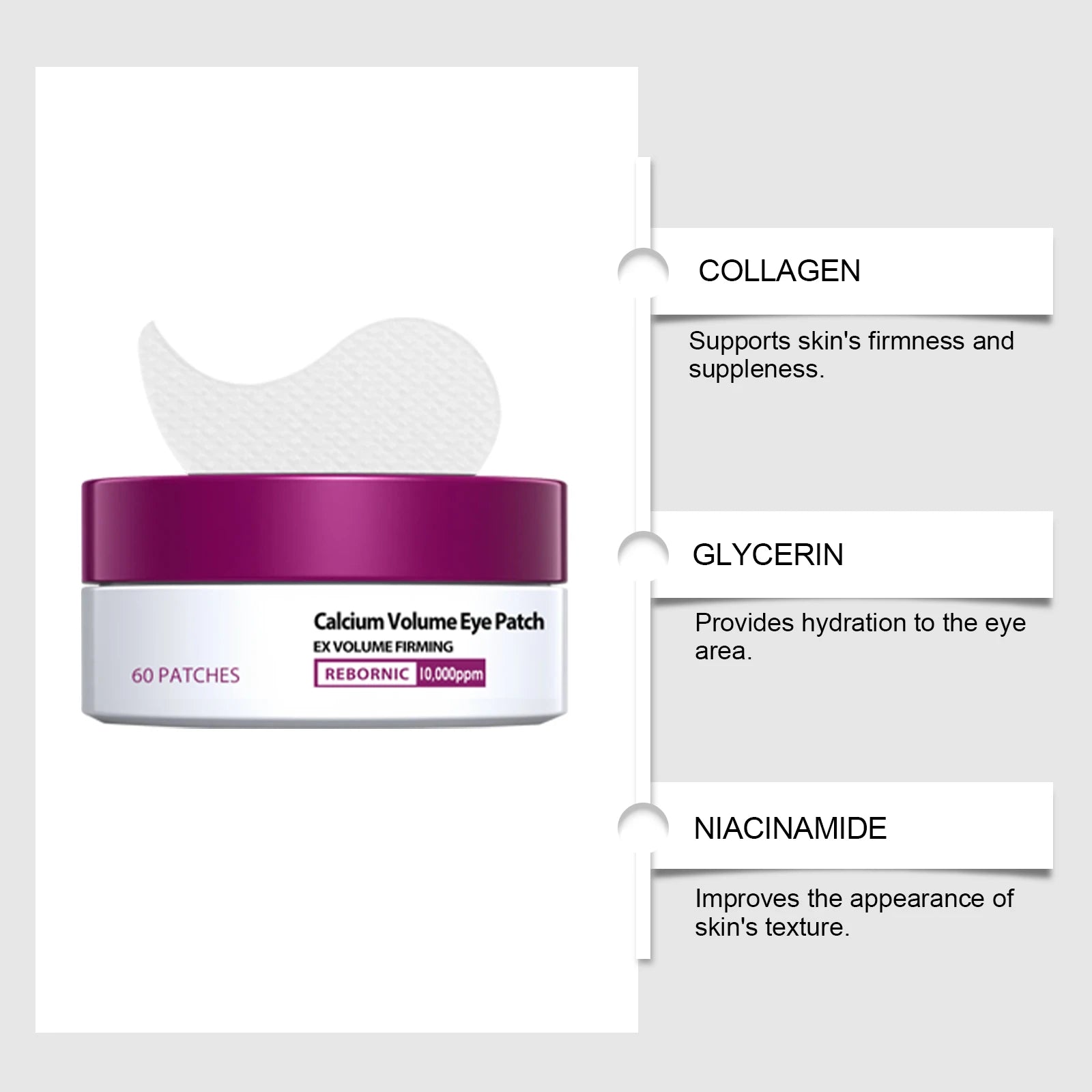 Calcium Skincare Set Anti-Aging Calcium Volume Facial Serum Eye Patches Multi Balm Fade Fine Lines Reduce Dark Circles Nourishes Oasis Select