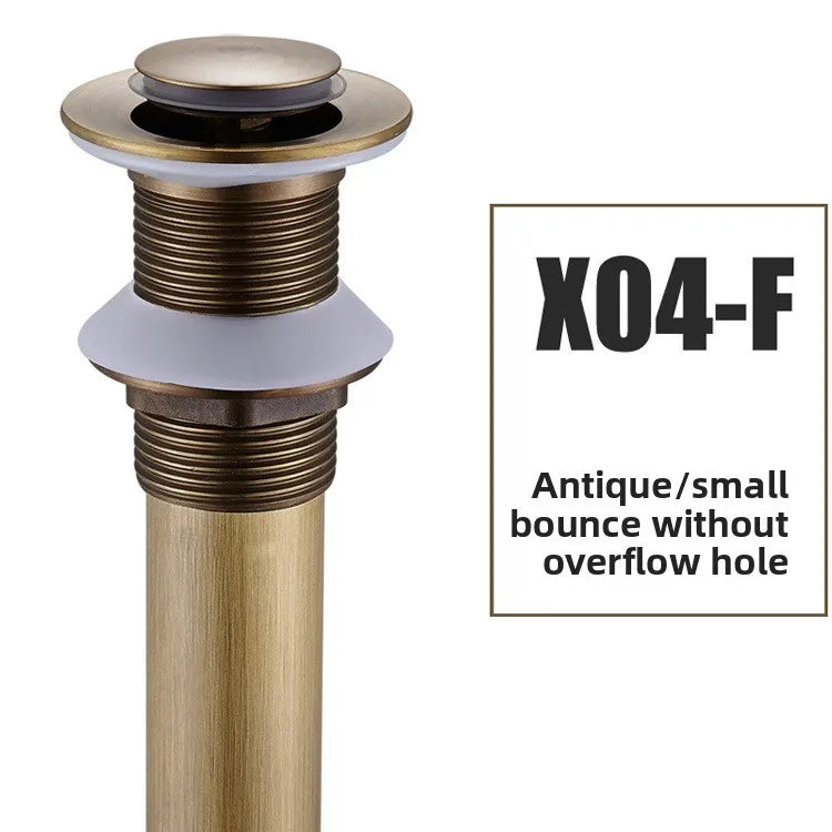 Brass Modern Round Bottle P trap 1 1/4, Sink Drain Pipe P trap Kit Antique with Pop up Drain Oasis Select X04-F