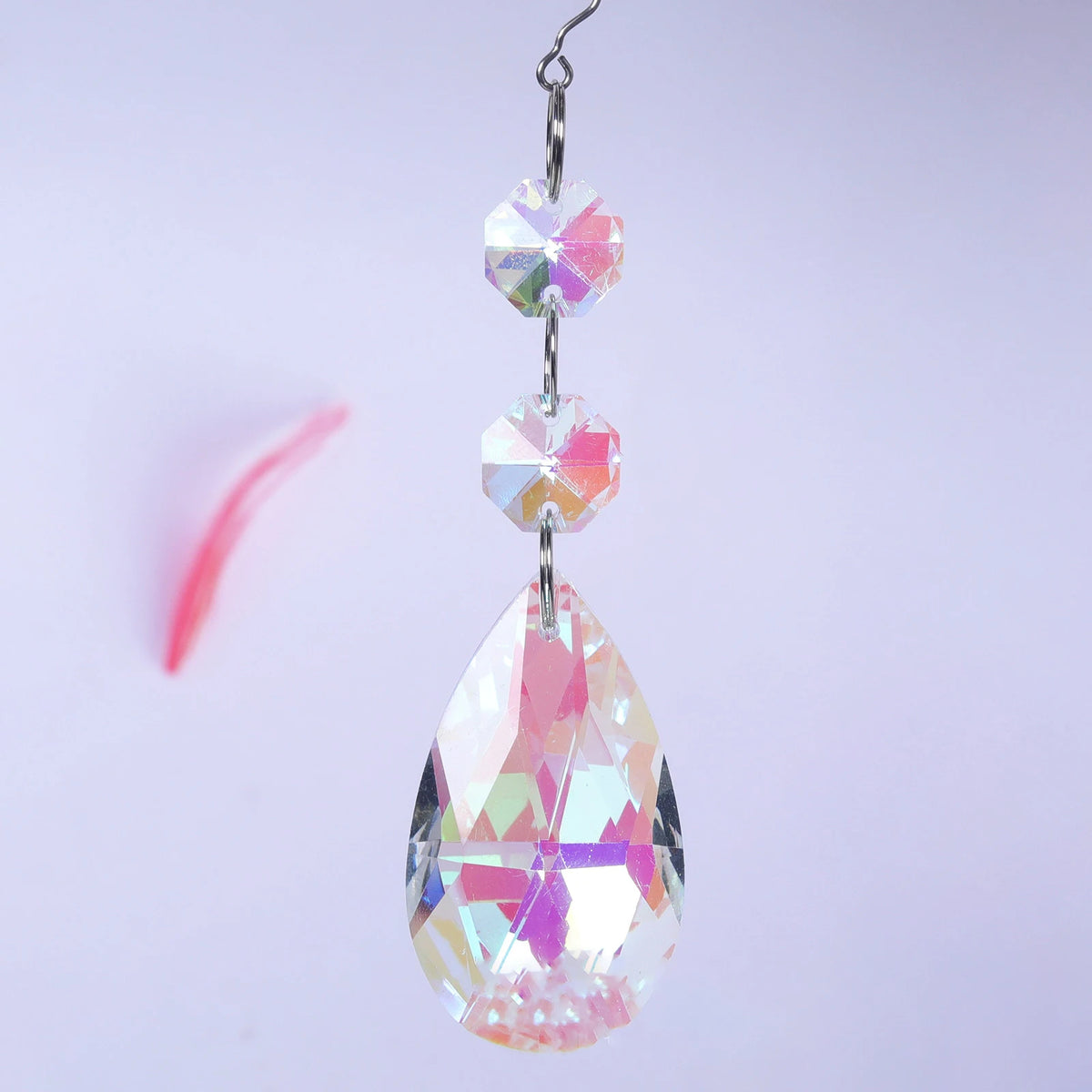 1PCs Crystal Suncatcher 9cm Curtain Pendant Sun Catcher AB Color Rainbow Chaser Glass Prism Outdoor Window Home Garden Decor Oasis Select K
