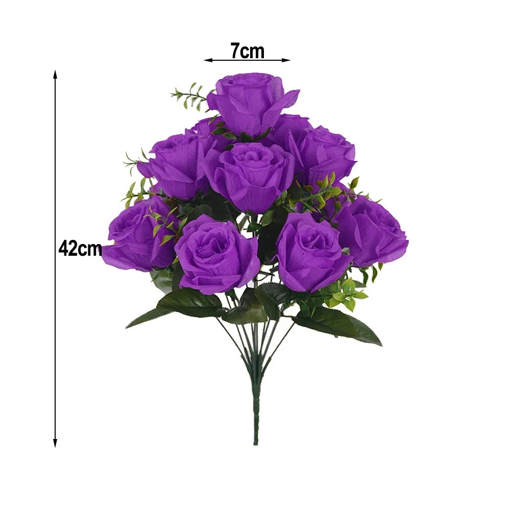 2Pcs 42cm Artificial Flowers Silk Cloth Fake Rose Flower For Wedding Decoration For Birthdays Holidays High-quality Oasis Select