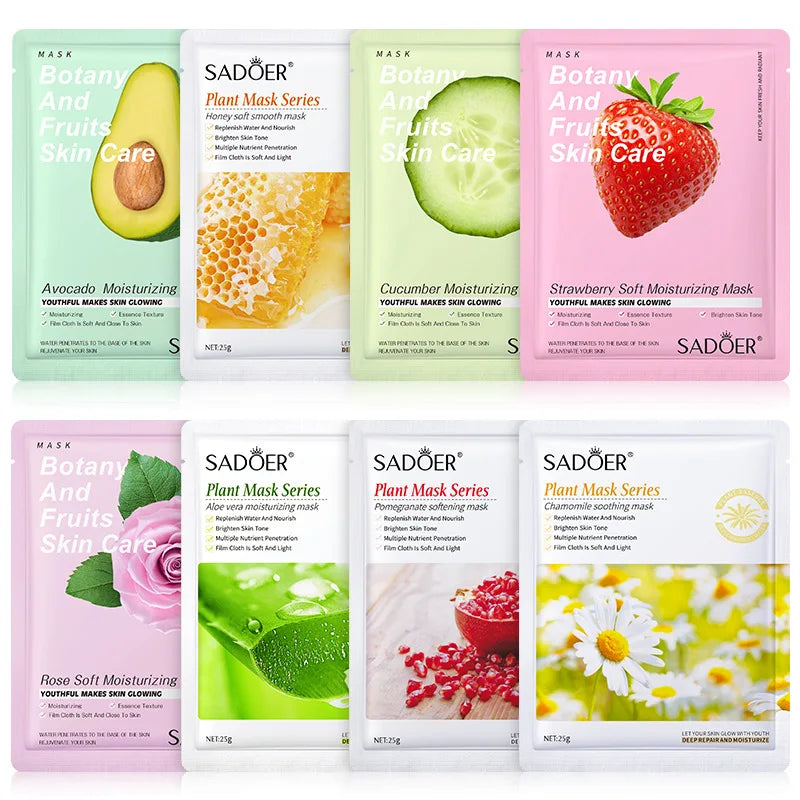 BIOAOUA 8-Pack Natural Plant Face Masks – Moisturizing & Firming Sheet Face Mask Oasis Select