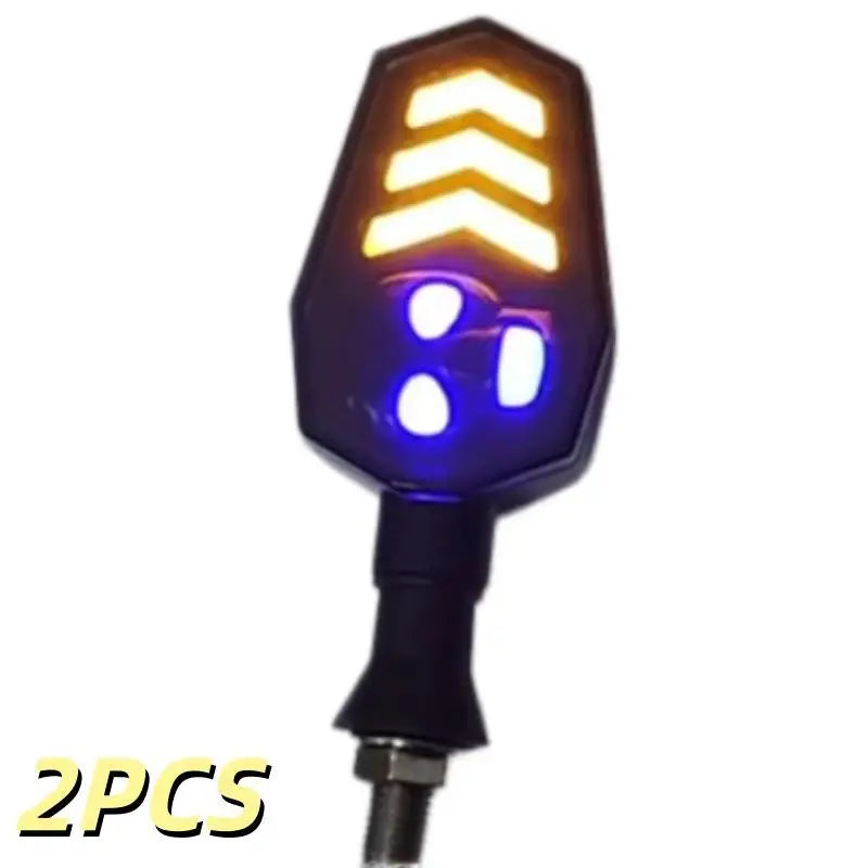 2Pcs Dual Color Skeleton Arrow Amber Flashing Blinker Indicator Motorcycle Owl Shaped LED Turn Flowing Signal Light Oasis Select A8
