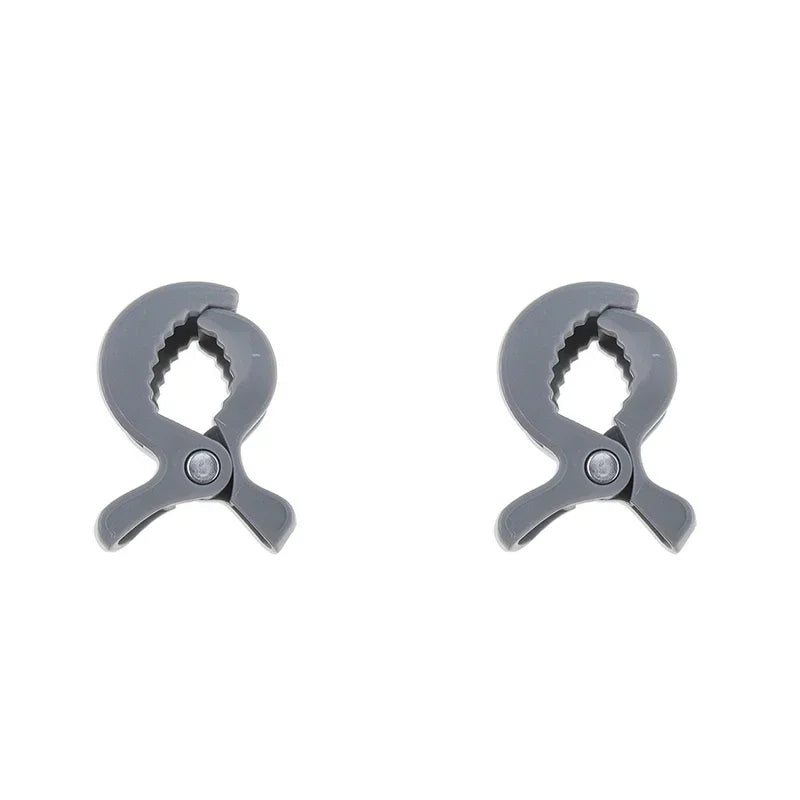 1-4PCs Baby Colorful Car Seat Accessories Plastic Pushchair Toy Clip Pram Stroller Peg To Hook Cover Blanket Mosquito Net Clips Oasis Select Dark gray 2pcs