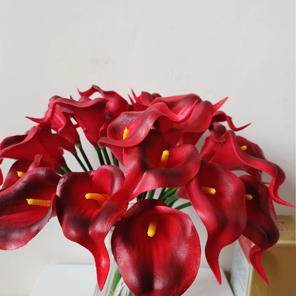 Calla Lily Artificial Bouquet – Wedding & Home Decor Flowers Artificial Flower Bouquet Oasis Select Bright red