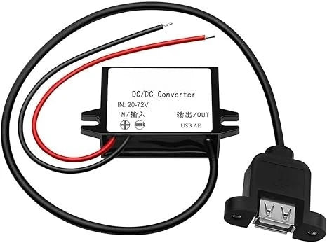 DC/DC 20-72V To 5V 3A 15W USB Output Converter Step-Down Module Waterproof Transformer For LED Light GPS Navigation Device MP3 Oasis Select Single ear 20-72V 5V 3A