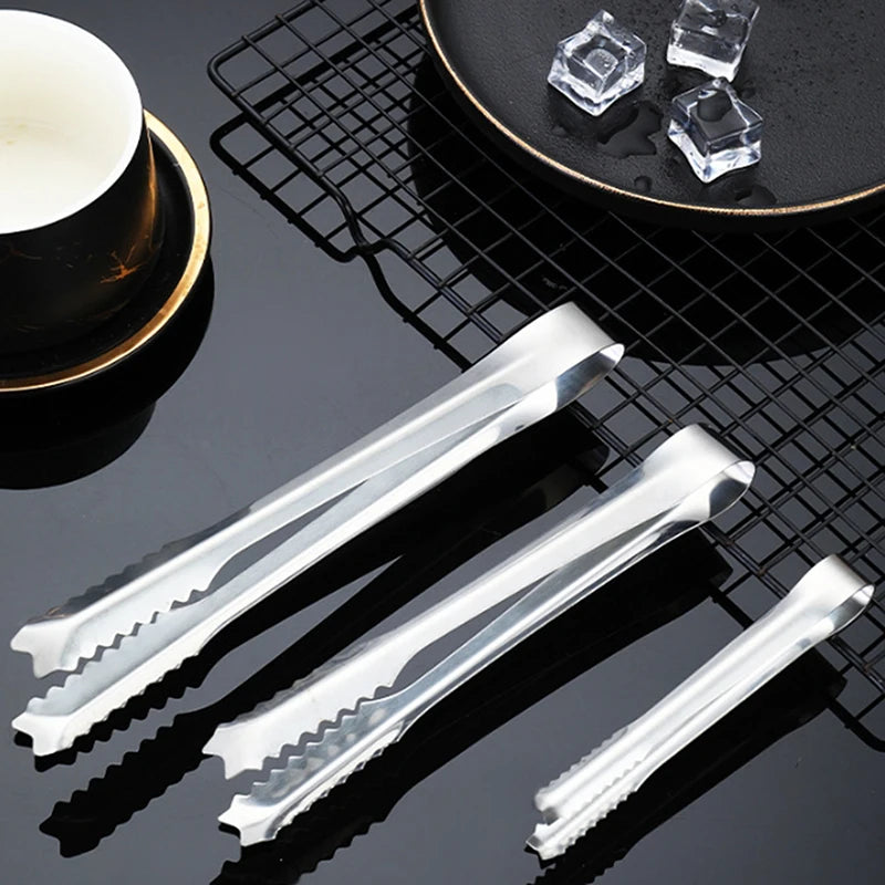 Stainless Steel BBQ Tongs | Non-Slip Toothed Grilling Clamp