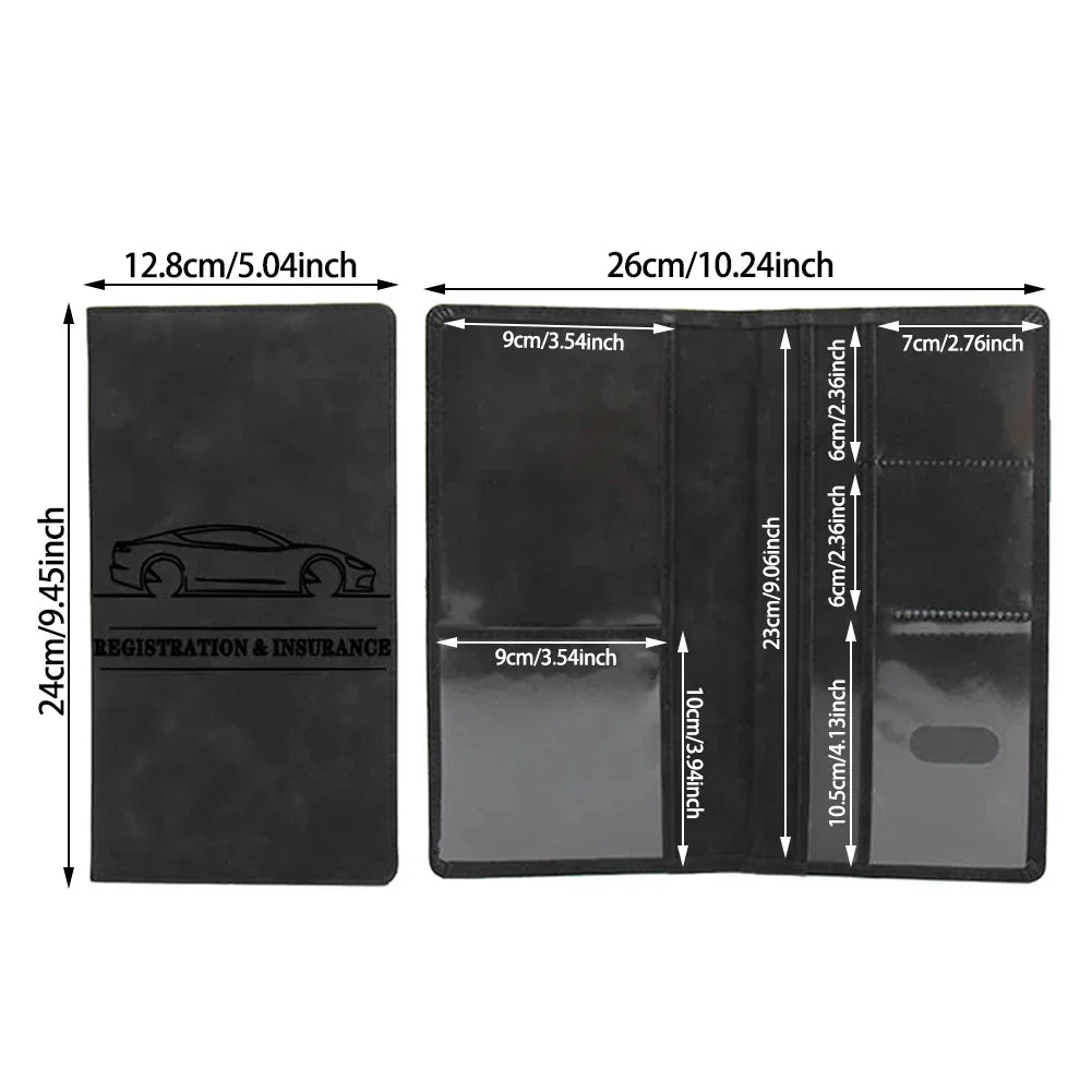 PU Leather Car Registration Insurance Holder Men Driving License Cover Auto Documents License Storage Bag Credit Card Holder Oasis Select