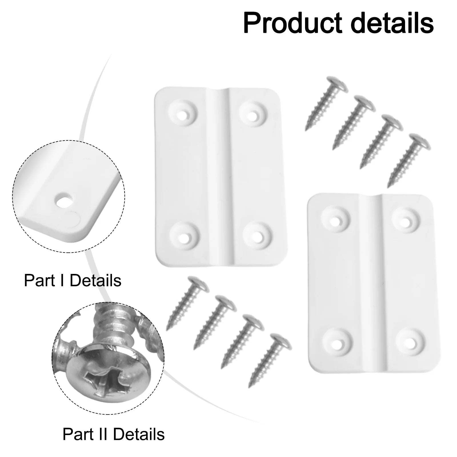2pcs Replacement Hinges With 8pcs Stainless Screws Plastic Hinges Kit For Igloo Coolers Box Wooden Box Oasis Select