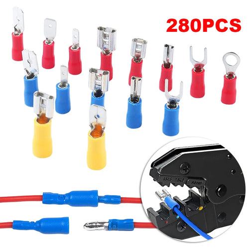 280-Pc Insulated Crimp Terminal Kit – Spade, Ring & Fork Lugs Crimp Terminal Kit Oasis Select france