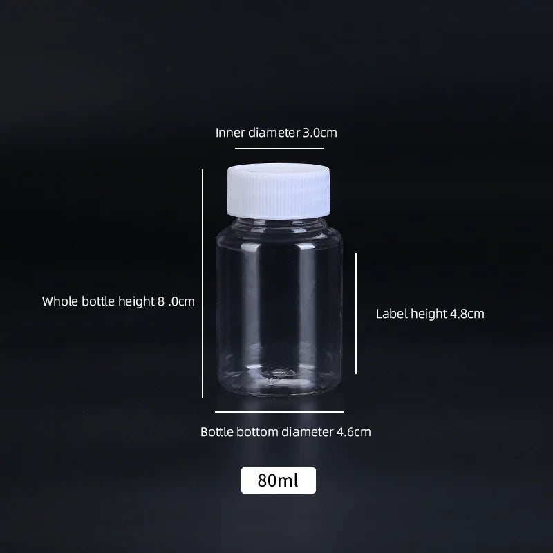 15ml/20ml/30ml/100ml Plastic PET Clear Empty Seal Bottles Solid Powder Medicine Pill Vial Container Reagent Packing Bottle Oasis Select