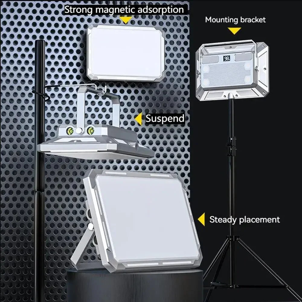 Portable LED Camping Tent Light Rechargeable Searchlight High Power Outdoor Emergency Lighting Waterproof Hanging Night Lamp Oasis Select