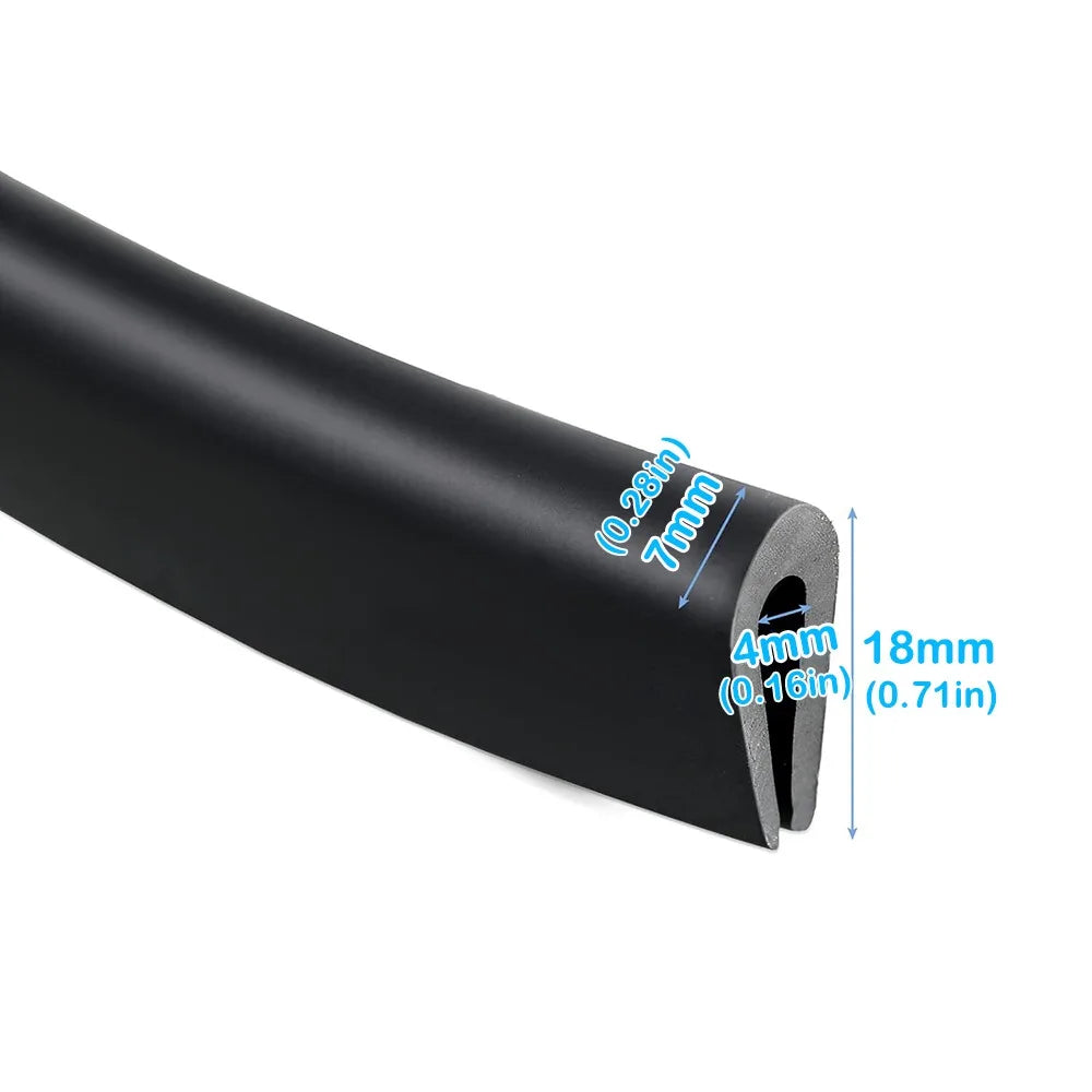 Black U-Shape Rubber Edge Trim Seal Strip 3M | Door & Car Guard