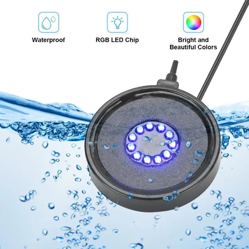 USB LED Aquarium Air Stone | Submersible Bubble Diffuser